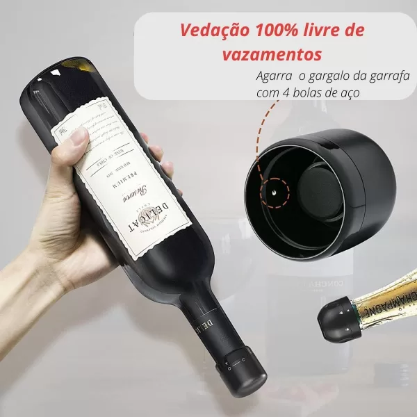 Kit com 2 Rolhas Para Garrafa de Vinho Tampa Reutilizável